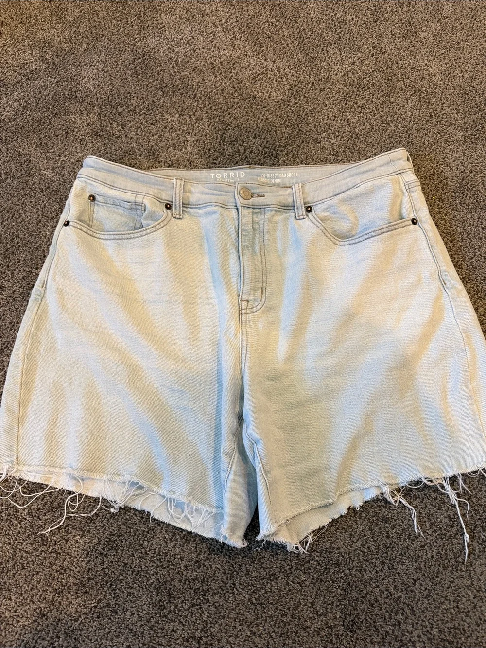 torrid Light Wash Denim Cutoff Shorts - Pale Blue